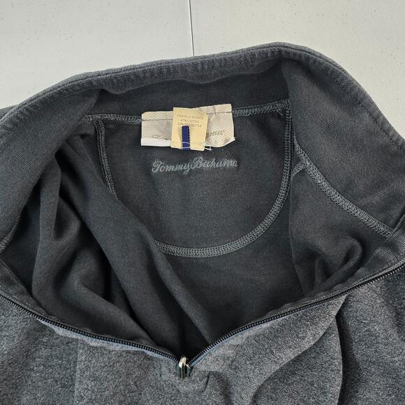 Tommy Bahama Men’s Reversible Quarter Zip Pullover Gray Cotton Blend Size M 6305 - Picture 9 of 10